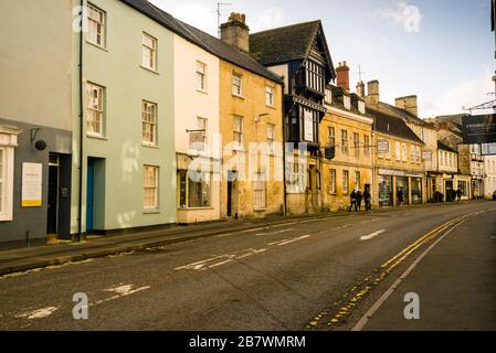 Fachwerkbau in Cirencester, England Market Town in den Cotswolds. Stockfoto