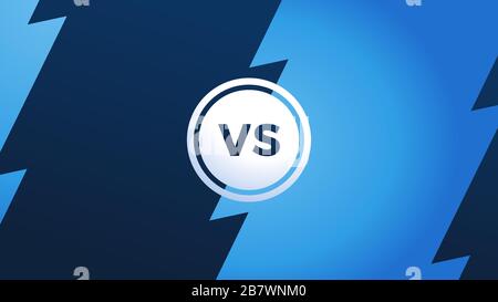 Im Gegensatz zum Monogramm mit Blitz und Buchstaben VS. Meisterschaft-Bildschirm. VS-Schlagzeile, Konflikt zwischen Teams. Geteilter Bildschirm. Stock Vektor
