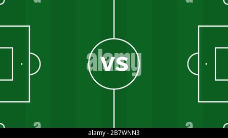 Fußballspiel gegen Mannschaften Intro Sporthintergrund, Meisterschaft-Wettbewerb Abschlussplakat, Flat-Style-Vektorillustration Stock Vektor