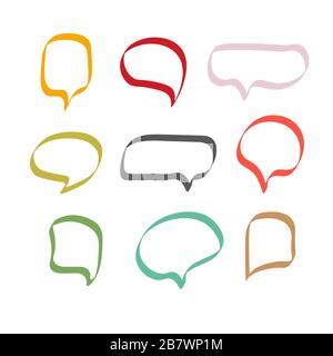 Vektor Blasen Speech Set. Handgezeichnet. - Vektor Stock Vektor