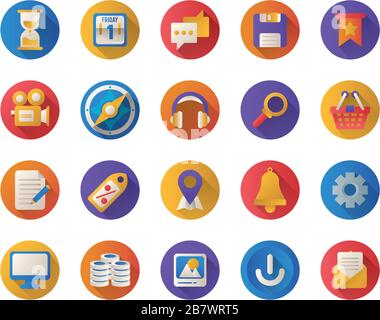 Bündel von Symbolen für falsch-zellane Sets Stock Vektor