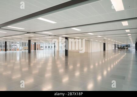 Innenbereich des Büros. Farringdon East Offices, Barbican, Großbritannien. Architekt: PLP-Architektur, 2020. Stockfoto