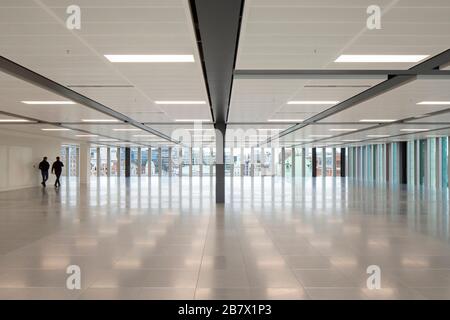 Innenansicht der Büroräume. Farringdon East Offices, Barbican, Großbritannien. Architekt: PLP-Architektur, 2020. Stockfoto