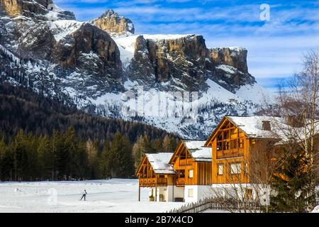 Häuser in Südtirol, Alta Badia, Italien Stockfoto