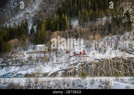 In der Nähe von Finsnes Norwegen vom Netz leben. Stockfoto