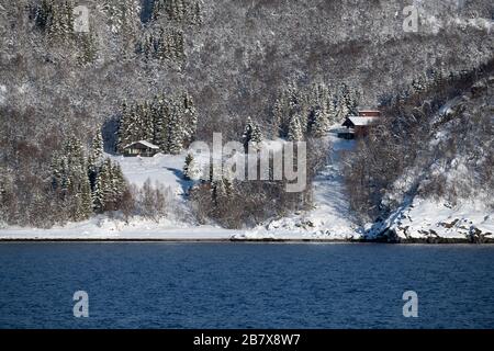 In der Nähe von Finsnes Norwegen vom Netz leben. Stockfoto
