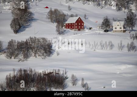 In der Nähe von Finsnes Norwegen vom Netz leben. Stockfoto