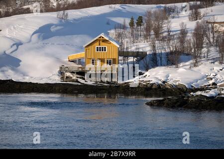 In der Nähe von Finsnes Norwegen vom Netz leben. Stockfoto