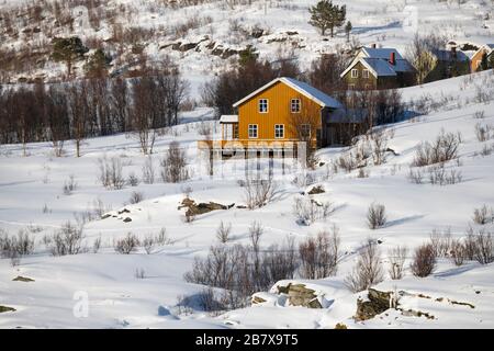 In der Nähe von Finsnes Norwegen vom Netz leben. Stockfoto
