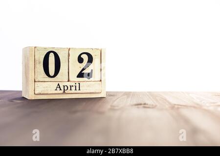 April, vierter Monat des Kalenders - Textstelle neben dem Aprilsymbol kopieren Stockfoto