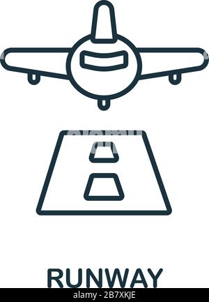 Runway-Symbol aus der Flughafensammlung. Einfaches Runway Symbol für Vorlagen, Webdesign und Infografiken Stock Vektor