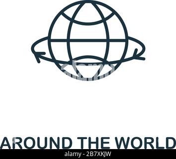"Around the World"-Symbol aus der Flughafensammlung. Einfaches Symbol für Vorlagen, Webdesign und Infografiken Stock Vektor