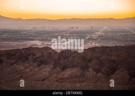 Blick auf Las Vegas, die USA und die Umgebung. Kredit: Charlie Raven/Alamy
