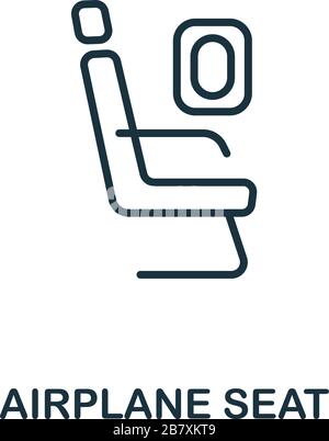 Flugzeugsymbol aus der Flughafensammlung. Symbol für einfachen Flugzeugsitz für Vorlagen, Webdesign und Infografiken Stock Vektor