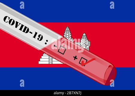 Kambodscha-Corona-Virus-Test, Kovid-19 positiv getestet Stockfoto