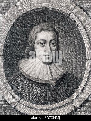 JOHN MILTON (1608-1674) englischer Dichter und Beamter um 1629 Stockfoto