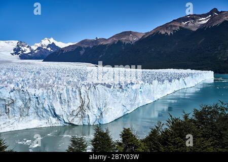 Nördliche Seite des Perito Moreno Gletschers, Patagonien, Sant Cruz, Argentinien. Stockfoto