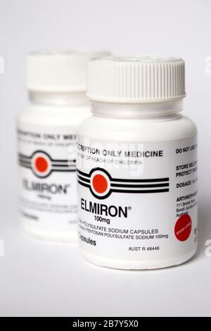 Elmiron - Pentosan Polysulfat ist ein Medikament, das für interstitielle Zystitis und Arthrose verwendet wird Stockfoto