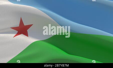 Hintergrund mit Flagge Dschibuti Stockfoto
