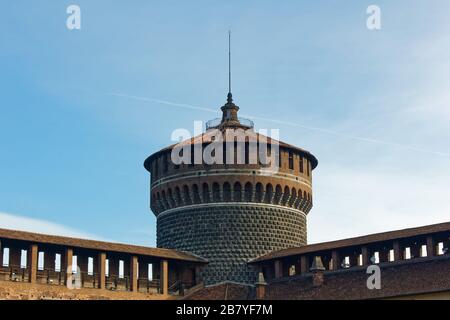 Schloss Sforza im Mailänder Castello Sforza Italien Stockfoto