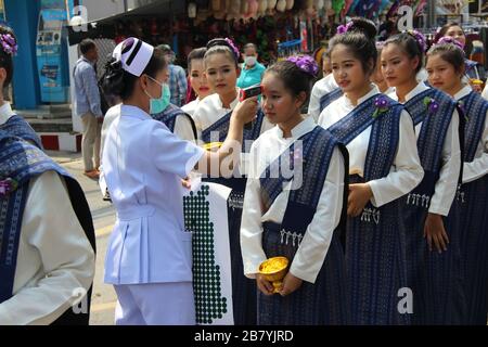 Covid19 Corona-Virus Überprüft Thailand Stockfoto