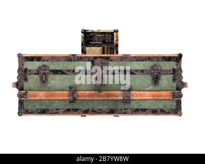 3D Render Vintage Trunk Stockfoto