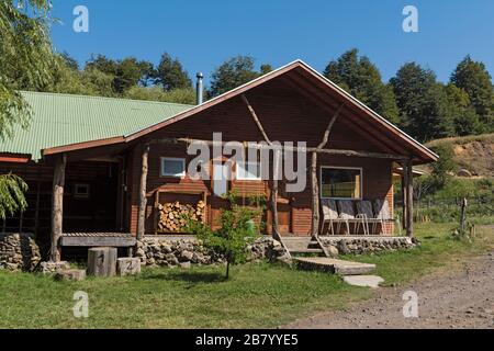 Bauernhof im Malalcahuello Nationalreservat in der Provinz Araucania, Chile Stockfoto