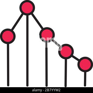 Statistiken Infografik Linien- und Füllstil Stock Vektor