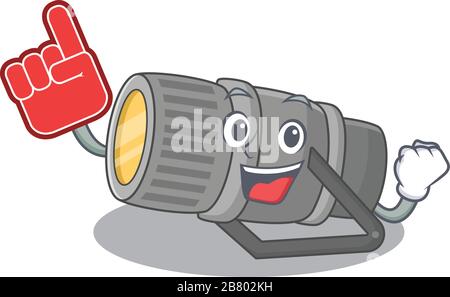 Unterwasser-Taschenlampe Maskottchen Cartoon-Stil mit Schaumstofffinger Stock Vektor