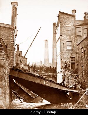 Zusammenbruch von Cheshire's Shop, Burnley, Lancashire, Anfang der 1900er Jahre Stockfoto