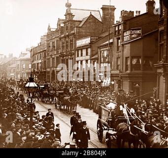 Beerdigung von Canon Morrissey, Burnley, Lancashire im Jahr 1903 Stockfoto