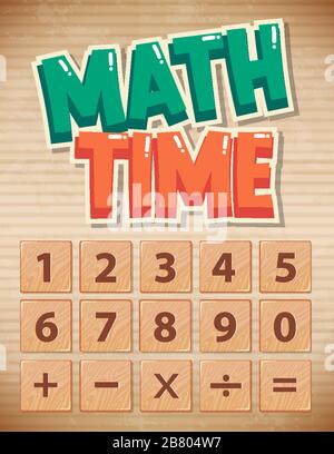 Posterdesign für Mathematik mit Zahlen und Zeichenabbildung Stock Vektor