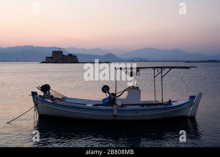 Nauplia. Halbinsel Peleponese. Argolischer Golf. Egean Meer, Mittelmeer. Griechenland (Hellas), Europa. Stockfoto