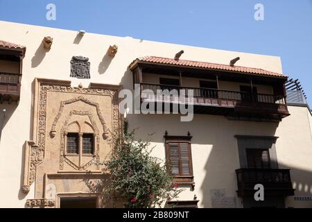 Casa de Colón, prunkvolles ehemaliges Gouverneurshaus, das von Kolumbus besucht wurde, beherbergt ein Museum auf seinen Reisen und seinem Schiffsleben in Las Palmas, Gran Canaria Stockfoto