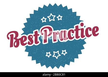 Best-Practice-Zeichen. Best-Practice-rundes Retro-Label. Best Practice Stock Vektor