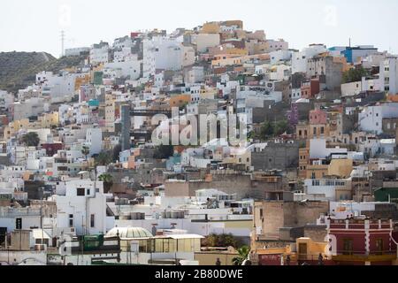 Blick vom Turm der Kathedrale Santa Ana in Las Palmas, Gran Canaria Stockfoto