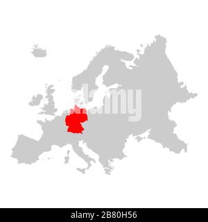 Deutschland auf der Karte von Europa Stock Vektor