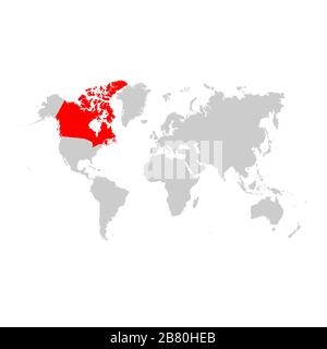 Kanada auf der Weltkarte Stock Vektor