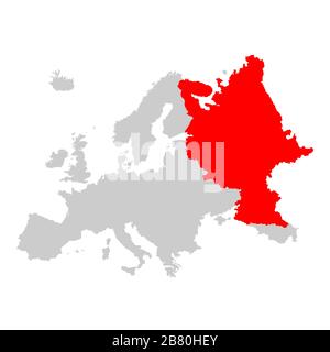 Russland auf der Karte von Europa Stock Vektor