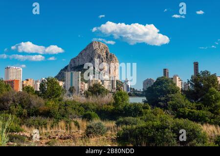 Der felsige Gipfel des Penon d'Ifach, Calpe, Calp, Costa Blanca, Spanien Stockfoto