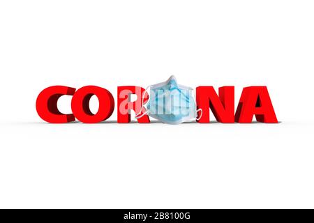 Corona 3D-Schild Stockfoto
