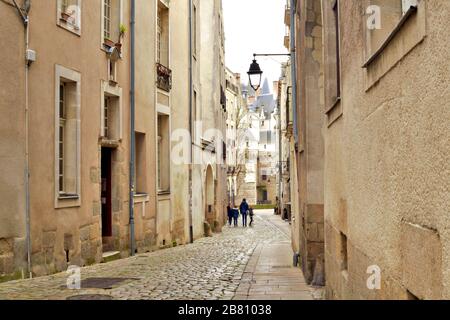 Sonntag, 15. März 2020:. Schloss Nantes Frinace der bretonischen Herzogtümer) ist eine große Burg in der Stadt Nantes Stockfoto