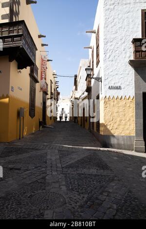 Casa de Colón, prunkvolles ehemaliges Gouverneurshaus, das von Kolumbus besucht wurde, beherbergt ein Museum auf seinen Reisen und seinem Schiffsleben in Las Palmas, Gran Canaria Stockfoto