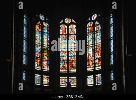 Amsterdam, Holland - Nov 7, 2018. Innenraum der katholischen Kirche in Amsterdam, Holland. Amsterdam ist eine der bekanntesten touristischen Städte in Europa. Stockfoto