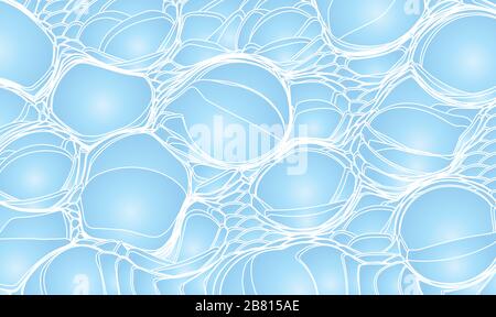 Hintergrund mit abstraktem blauen Blasenmuster. Stockfoto