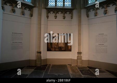 Gemälde Dirck Van Delen nannte Ikonoklasmus in EINER Kirche an der neuen Kirche in Amsterdam, Niederlande 2019 Stockfoto