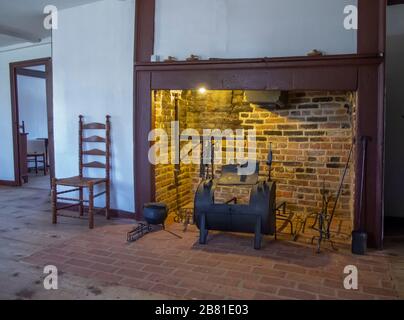 Im Inneren von John Adams Geburtsstätte in Quincy Massachusetts Stockfoto