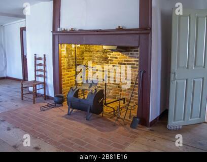 Im Inneren von John Adams Geburtsstätte in Quincy Massachusetts Stockfoto