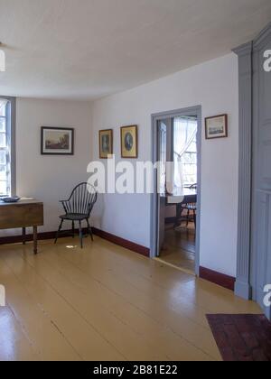 Im Inneren von John Adams Geburtsstätte in Quincy Massachusetts Stockfoto