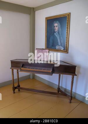 Im Inneren von John Adams Geburtsstätte in Quincy Massachusetts Stockfoto